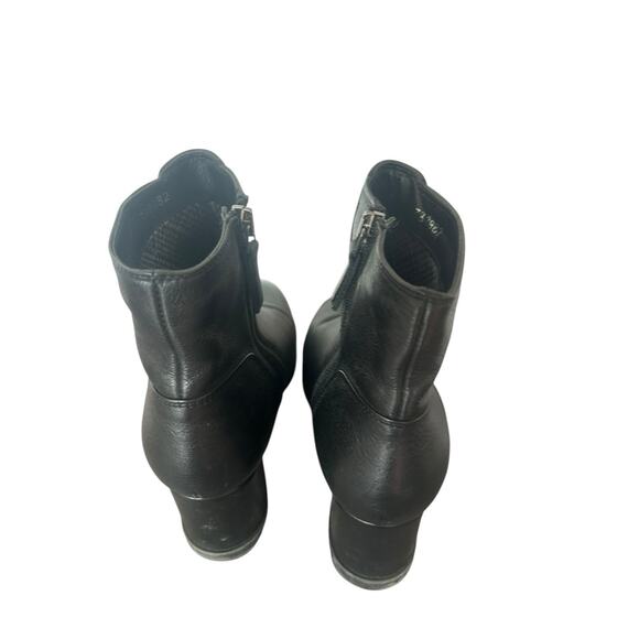 AQUATALIA Women's Judy Black Leather Boot Wedge Waterproof 7 1/2 - Picture 4 of 7